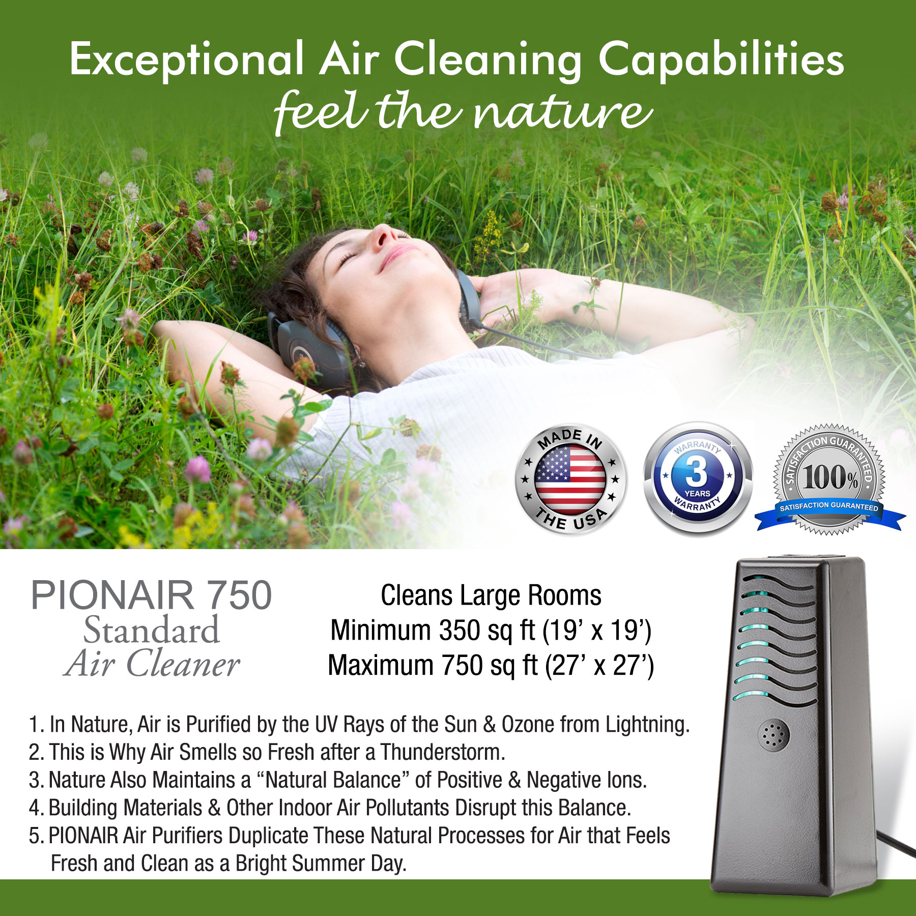 PIONAIR 750 - 4-in-1 Air Purification System